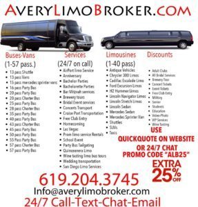 San Diego Party Bus Limo Bus Rental Services tours